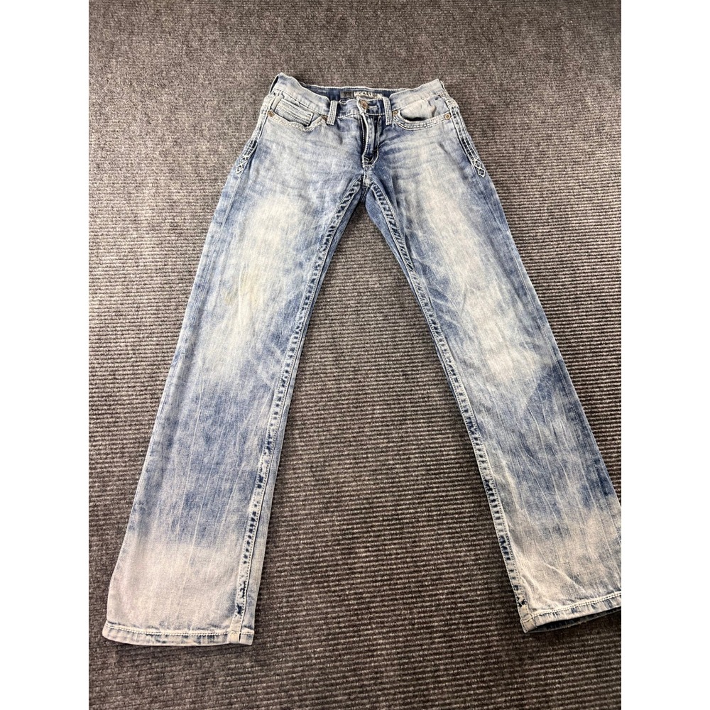 BKE Carter Straight Leg Jeans Womens 26 R Light Wash Distressed Low Rise Denim